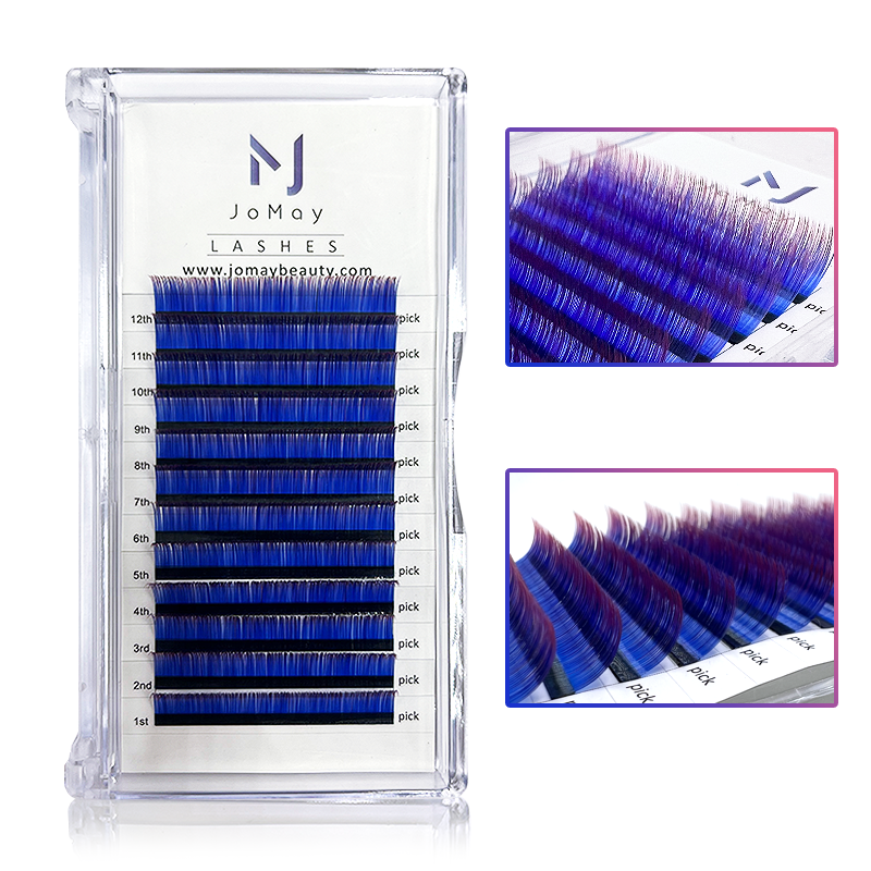 JoMay Ombre Blue Red Lashes Thickness-0.07mm 17-25mm Length