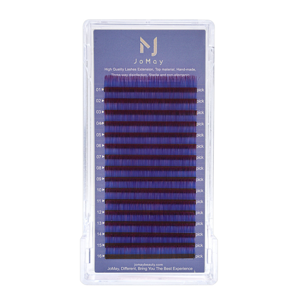 JoMay Ombre Blue Red Lashes Thickness-0.07mm 17-25mm Length