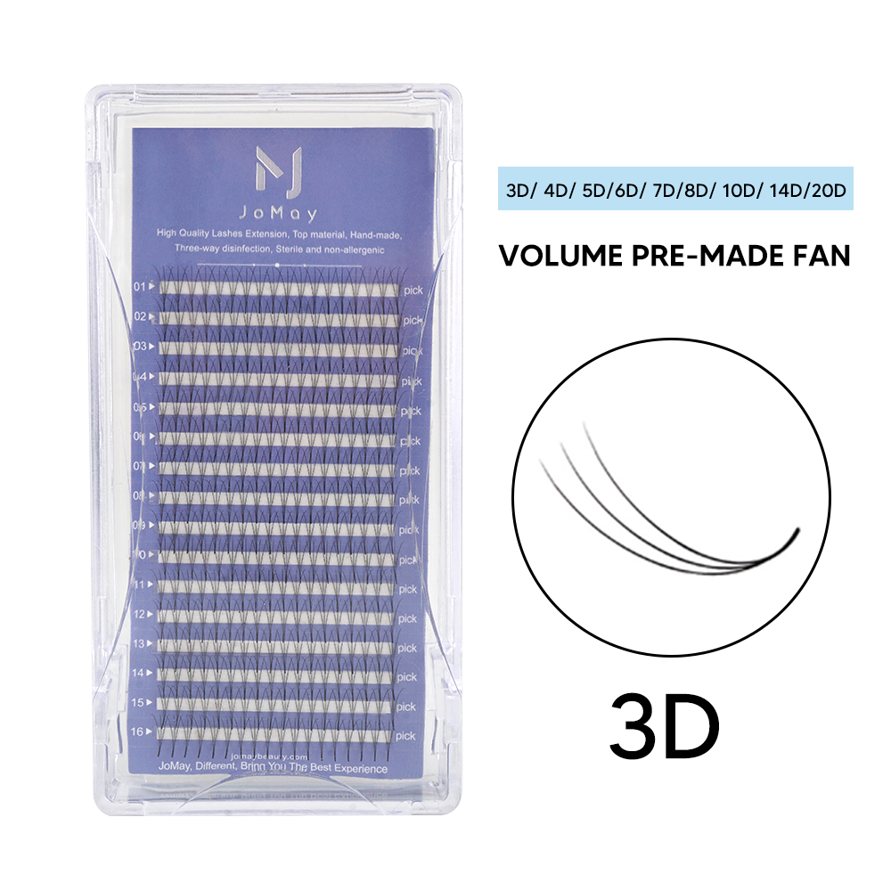 JoMay 3D Premade Fans Thickness-0.05mm 8-18mm Length