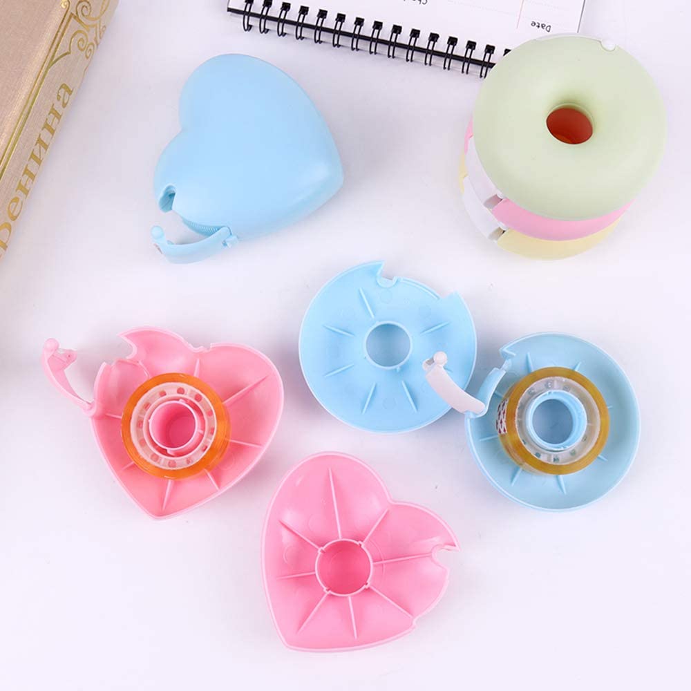 Heart and Donut Shape Tape Dispenser Tapes Cutter