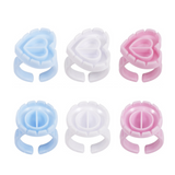 Heart-Shaped Plastic Lash Glue Rings Fan Blossom Glue Cups