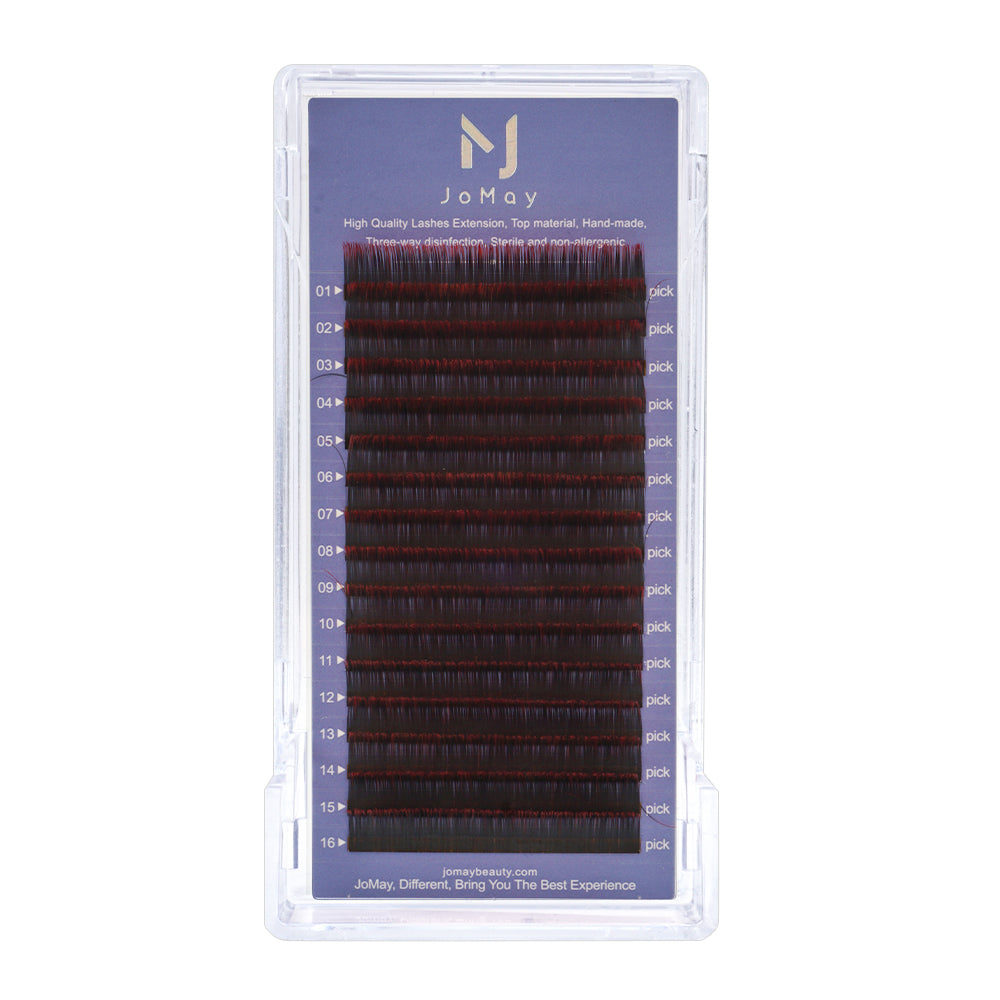 JoMay Ombre Red Lashes Thickness-0.07mm 17-25mm Length